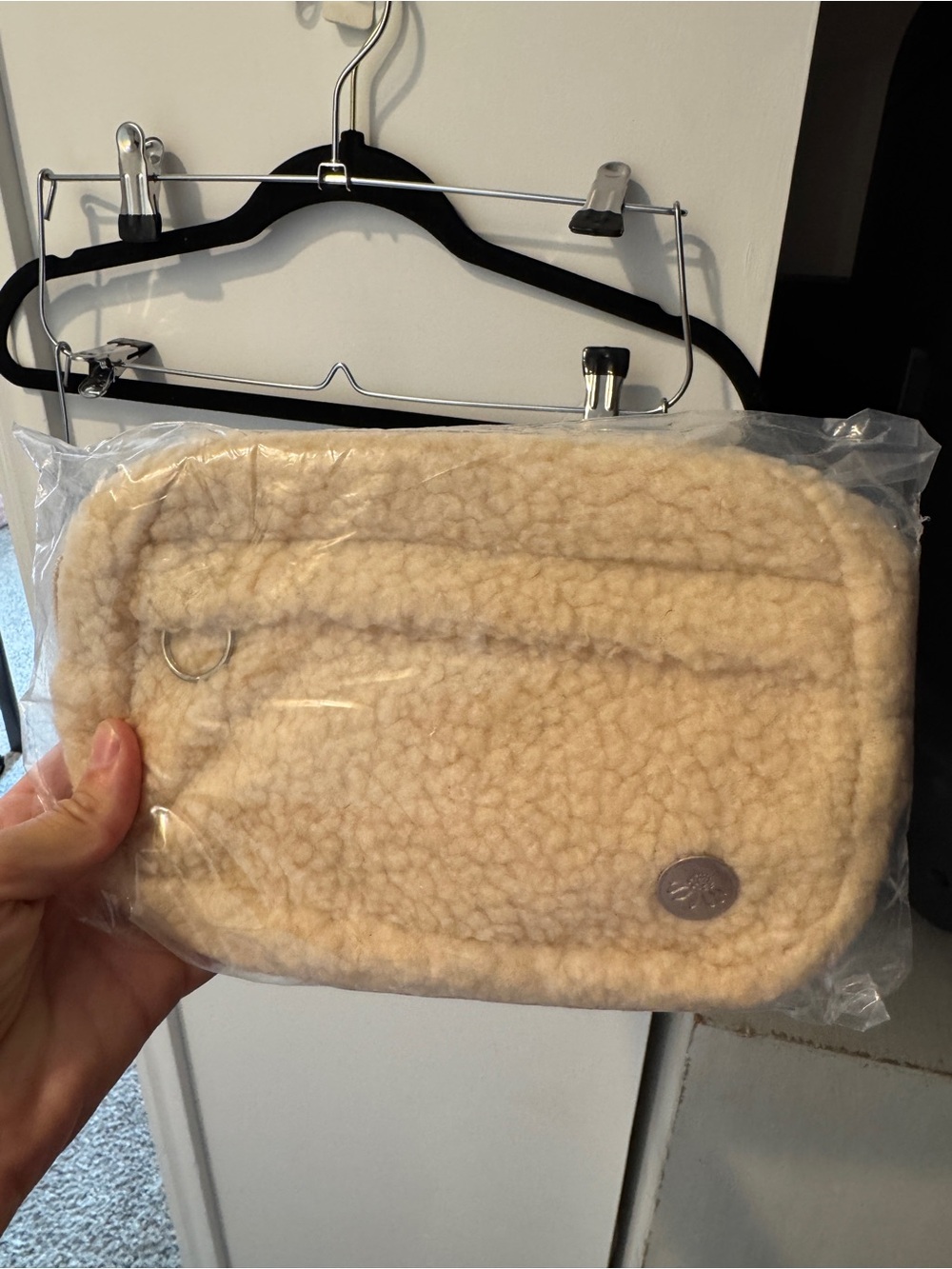Athleta Cream Sherpa Crossbody Bag